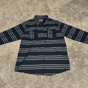Adidas Black and Gray Casual Button Down Shirt